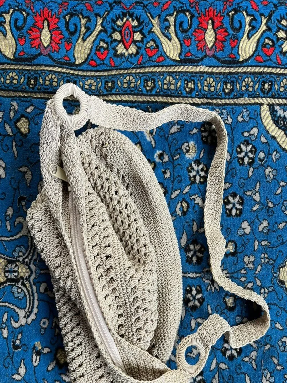 Natural Crochet Shoulder Handbag